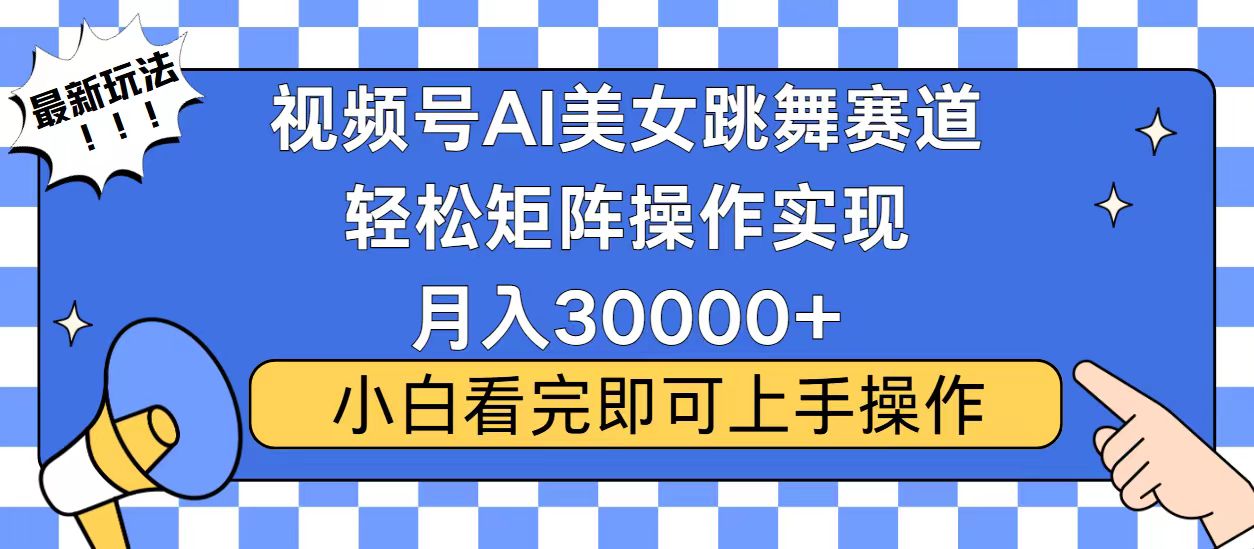 视频号蓝海赛道玩法，当天起号，拉爆流量收益，小白也能轻松月入30000+-金易项目网
