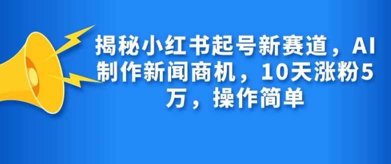 揭秘小红书起号新赛道，AI制作新闻商机，10天涨粉1万，操作简单-金易项目网
