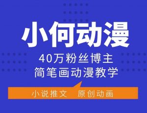 小何动漫简笔画动漫教学，40万粉丝博主课程，可做伙伴计划、分成计划、接广告等-金易项目网
