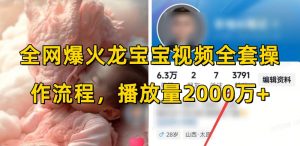 全网爆火龙宝宝视频全套操作流程，播放量2000万+-金易项目网