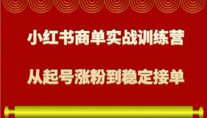 小红书商单实战训练营，从0到1教你如何变现，从起号涨粉到稳定接单，适合新手-金易项目网