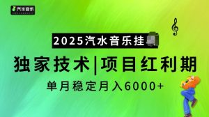 2025汽水音乐挂JI项目，独家最新技术，项目红利期稳定月入6000+-金易项目网