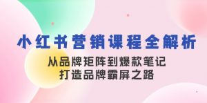 小红书营销课程全解析，从品牌矩阵到爆款笔记，打造品牌霸屏之路-金易项目网