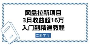 网盘拉新项目：3月收益超16万，入门到精通教程-金易项目网