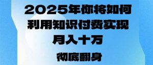 2025年，你将如何利用知识付费实现月入十万，甚至年入百万？-金易项目网