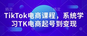 TikTok电商课程，​系统学习TK电商起号到变现-金易项目网