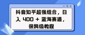 抖音知乎超强组合，日入4张， 蓝海赛道，保姆级教程-金易项目网