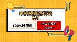 中视频搬运玩法6.0，利用软件双重去重，100%过原创，小白也能月入5w+-金易项目网