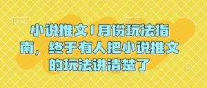 小说推文1月份玩法指南，终于有人把小说推文的玩法讲清楚了!-金易项目网