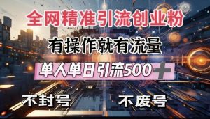 全网独家引流创业粉，有操作就有流量，单人单日引流500+，不封号、不费号-金易项目网
