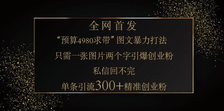 小红书神奇图片引流法，只需一张图，就能单条笔记凭借此方法，轻松引流 300 + 精准创业粉-金易项目网