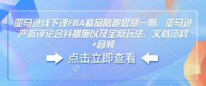 亚马逊线下课FBA精品陪跑最新一期，亚马逊严抓评论合并措施以及全新玩法，文档资料+音频-金易项目网