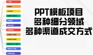 PPT模板项目，多种细分领域，多种渠道成交方式，实操教学-金易项目网