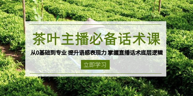 茶叶 主播必备话术课 从0基础到专业 提升语感表现力 掌握直播话术底层逻辑-金易项目网