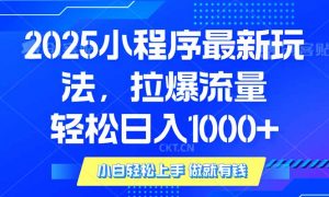 2025年小程序最新玩法，流量直接拉爆，单日稳定变现1000+-金易项目网