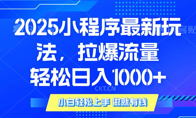 2025年小程序最新玩法，流量直接拉爆，单日稳定变现1000+-金易项目网