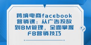 跨境电商facebook营销课：从广告投放到BM管理，全面掌握FB营销技巧-金易项目网
