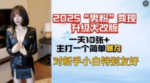 2025男粉变现全新玩法升级，日入上千简简单单，小白可轻松上手-金易项目网
