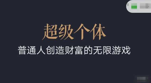超级个体2024-2025翻盘指南，普通人创造财富的无限游戏-金易项目网