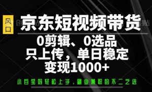 京东短视频带货，0剪辑，0选品，只需上传素材，单日稳定变现1000+-金易项目网