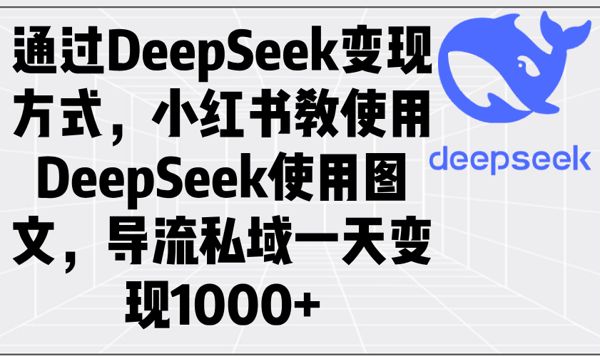 通过DeepSeek变现方式，小红书教使用DeepSeek图文，导流私域一天变现1000+-金易项目网