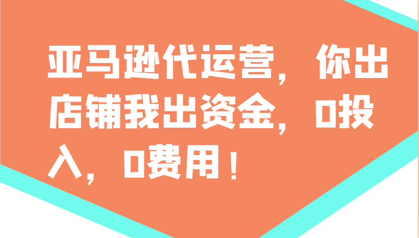 亚马逊代运营，你出店铺我出资金，0投入，0费用，无责任每天300分红，赢亏我承担-金易项目网