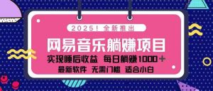 2025最新网易云躺赚项目 每天几分钟 轻松3万+-金易项目网
