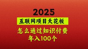 2025项目天花板，普通怎么通过知识付费翻身，年入百个【揭秘】-金易项目网