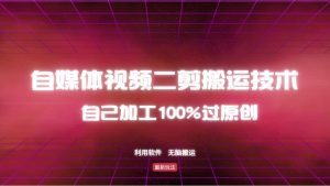 详细教你自媒体视频二剪搬运技术，自己加工100%过原创，无脑搬运-金易项目网