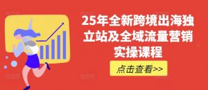 25年全新跨境出海独立站及全域流量营销实操课程，跨境电商独立站TIKTOK全域营销普货特货玩法大全-金易项目网