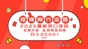 2025最新风口项目：短视频代运营日入2000＋-金易项目网