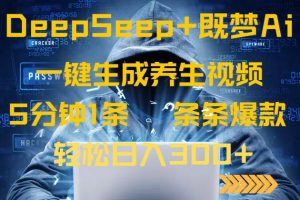 DeepSeek+既梦Ai生成养生视频，5分钟一条，条条爆款，轻松日入300+-金易项目网