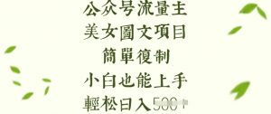 流量主长期收益项目，美女图片简单复制，小白也能上手，轻松日入5张-金易项目网