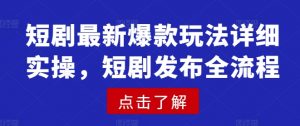 短剧最新爆款玩法详细实操，短剧发布全流程-金易项目网