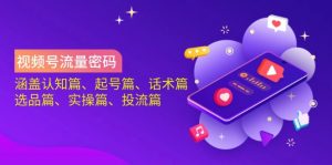 视频号流量密码：涵盖认知篇、起号篇、话术篇、选品篇、实操篇、投流篇-金易项目网