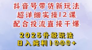 2025全新升级抖音带货玩法，一天纯利四位数，从剪辑到选品再到发布投流，超详细玩法揭秘-金易项目网