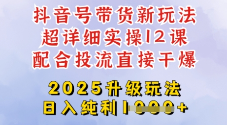 2025全新升级抖音带货玩法，一天纯利四位数，从剪辑到选品再到发布投流，超详细玩法揭秘-金易项目网