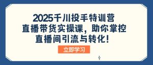 2025千川投手特训营：直播带货实操课，助你掌控直播间引流与转化！-金易项目网