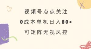 视频号点点关注，0成本单号80+，可矩阵，绿色正规，长期稳定【揭秘】-金易项目网
