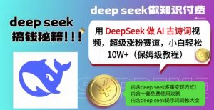 用DeepSeek做AI古诗词视频，超级涨粉赛道，小白轻松涨粉10W+(保姆级教程)-金易项目网