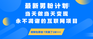 最新男粉计划6.0玩法，永不凋谢的互联网项目 当天做当天变现，视频包原...-金易项目网