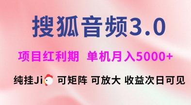 搜狐音频挂ji3.0.可矩阵可放大，独家技术，稳定月入5000+【揭秘】-金易项目网