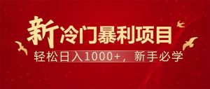 项目名称：每天一小时，轻松到手1000，冷门赚钱项目！-金易项目网