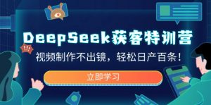 DeepSeek获客特训营，视频制作不出镜，轻松日产百条！-金易项目网
