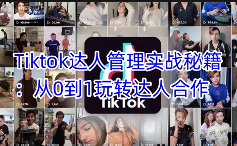 Tiktok达人管理实战秘籍：从0到1玩转达人合作-金易项目网