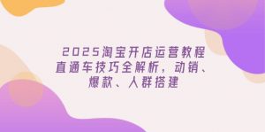 2025淘宝开店运营教程更新，直通车技巧全解析，动销、爆款、人群搭建-金易项目网