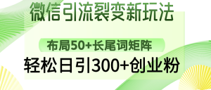 微信引流裂变新玩法：布局50+长尾词矩阵，轻松日引300+创业粉-金易项目网