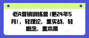 老A营销训练营(更25年3月)，轻理论，重实战，轻概念，重本质-金易项目网