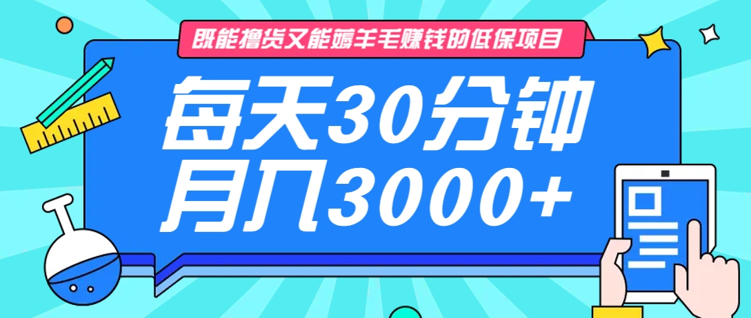 既能撸货又能赚钱的长期低保项目，每天30分钟，多号百分百稳定月入3000+！-金易项目网