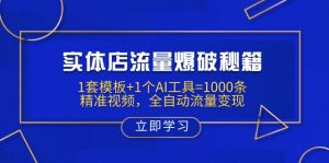 实体店流量爆破秘籍：1套模板+1个AI工具=1000条精准视频，全自动流量变现-金易项目网